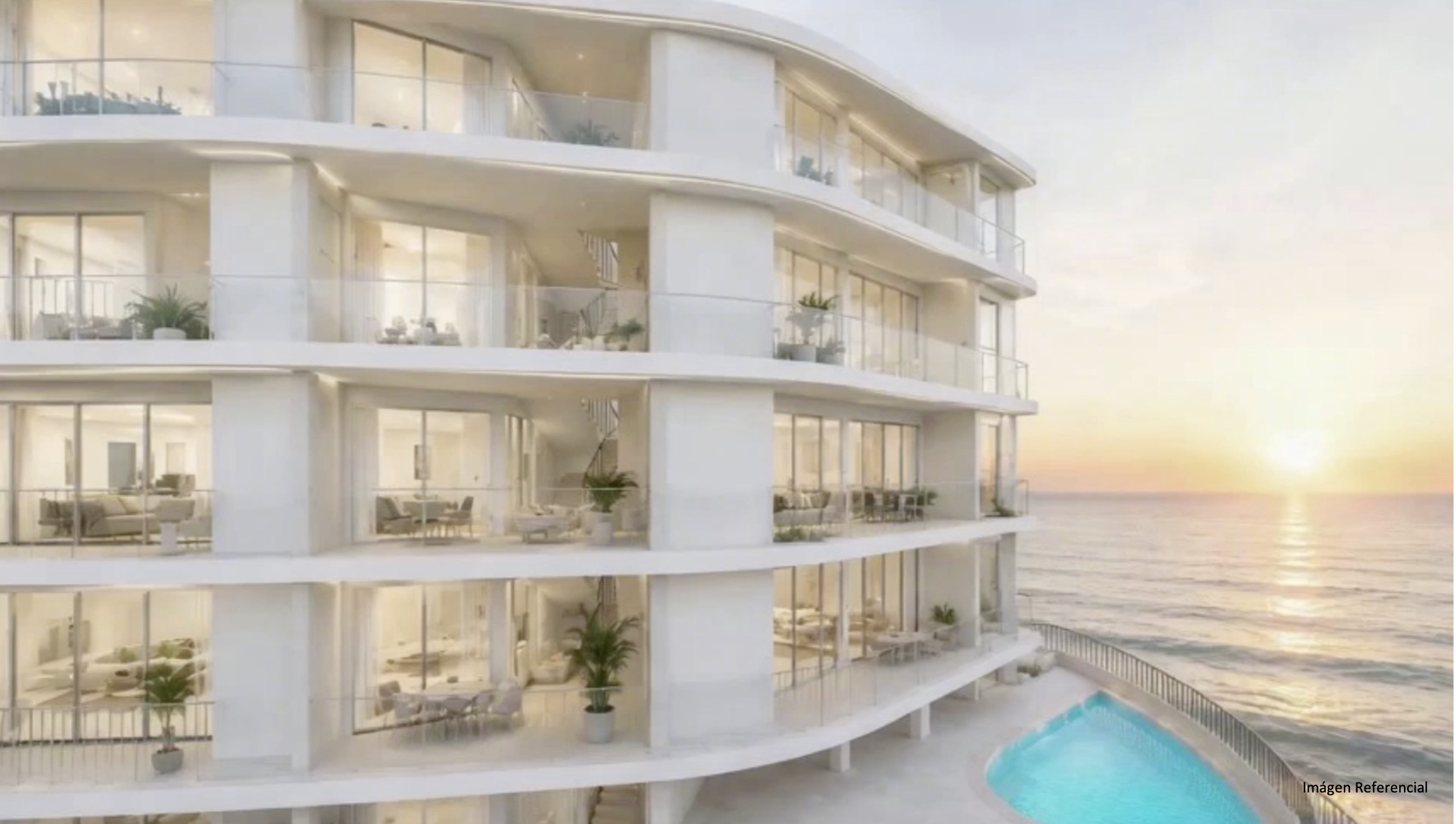 Render del Edificio Gaviotas, departamentos frente al mar en Pucusana